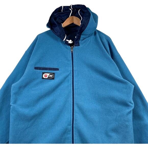 Vintage Nike Reversible Fleece Lined Hooded Jacket Large - Picture 8 of 13